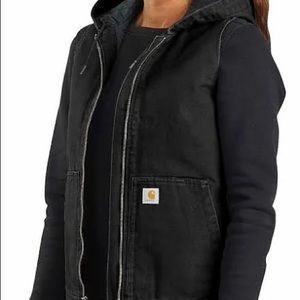 WASHED DUCK INSULATED HOODED VEST